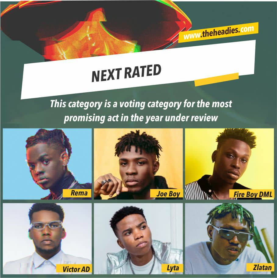 #Headies2019: Rema wins "The Next Rated" Award.
