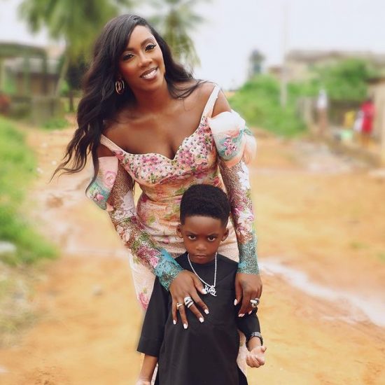 Tiwa Savage commemorates her son birthday with a throwback video.