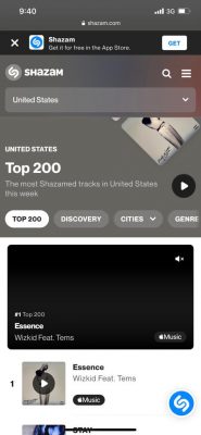 Wizkid’s ‘Essence’ becomes most Shazam(ed) in the United States