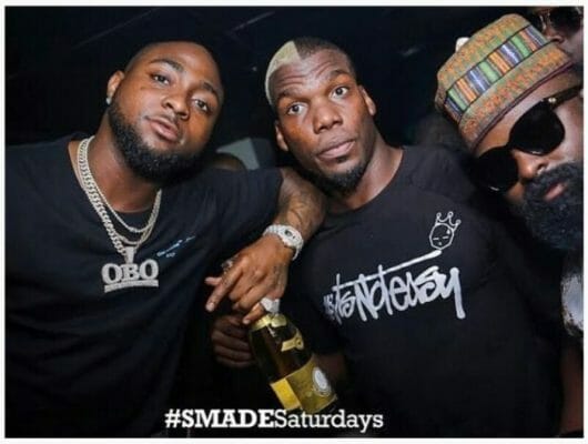 Davido links up with Pogba after Man United’s match against Atalanta