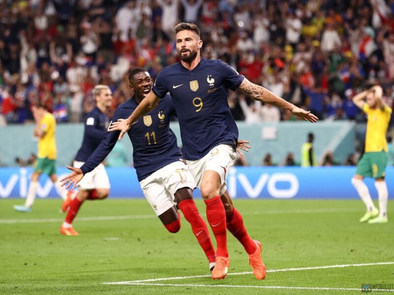 Olivier Giroud equals Thierry Henry's all-time scoring record for France.