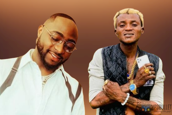 Davido sparks a buzz online after reacting to Portable performing at a Kids' Christmas party.