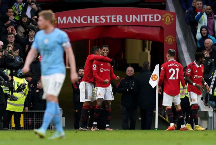 Marcus Rashford inspires Manchester United's controversial comeback victory over Manchester City.