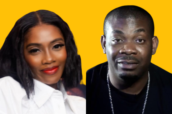 Don Jazzy reacts as Tiwa Savage jokes about being pregnant for him